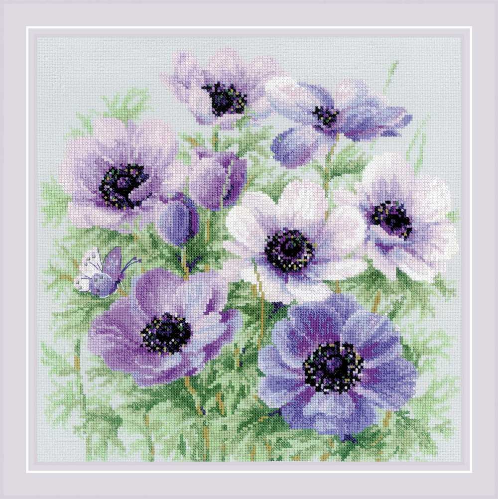 Riolis Purple Anemones Cross Stitch Kit