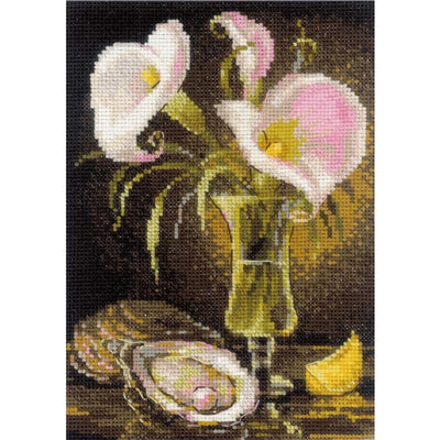 Riolis Cross Stitch Kit - Calla Lilies & Oyster