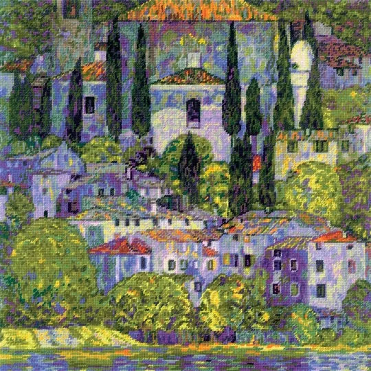 Riolis Cross Stitch Kit - Landscape with Cypresses