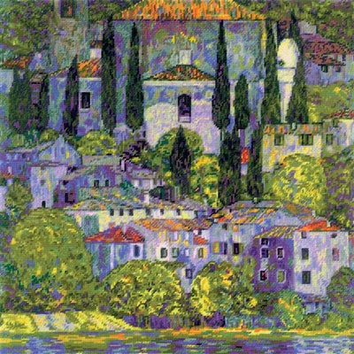Riolis Cross Stitch Kit - Landscape with Cypresses