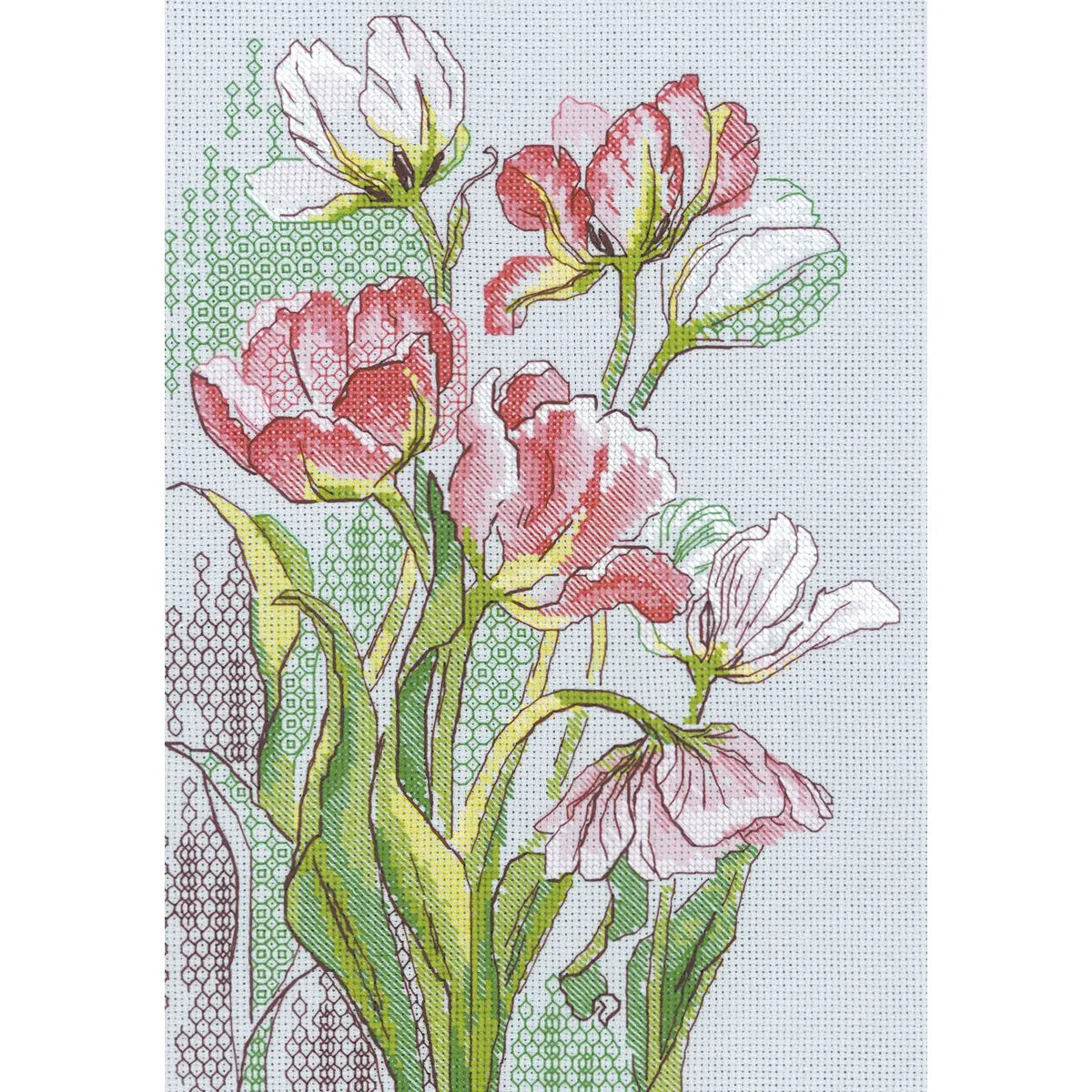 Riolis Blackwork/Cross Stitch Kit - Graceful Tulips