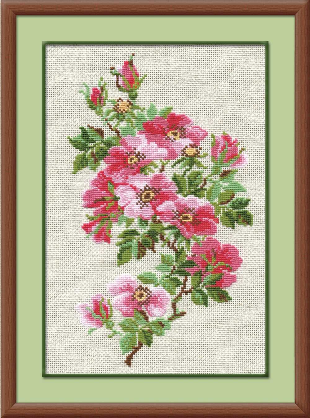 Riolis Cross Stitch Kit - Dog Roses