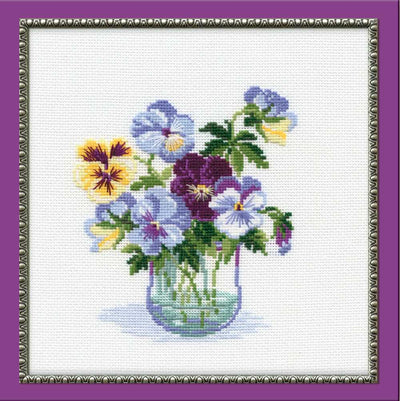 Riolis Cross Stitch Kit - Bunch of Pansies