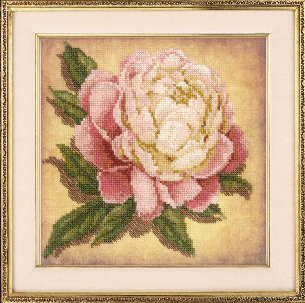 Riolis Embellished Cross Stitch Kit - Peony