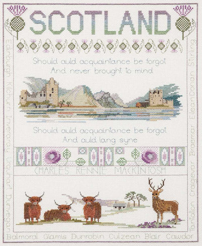 Scotland Sampler Cross Stitch Kit From Derwentwater Designs