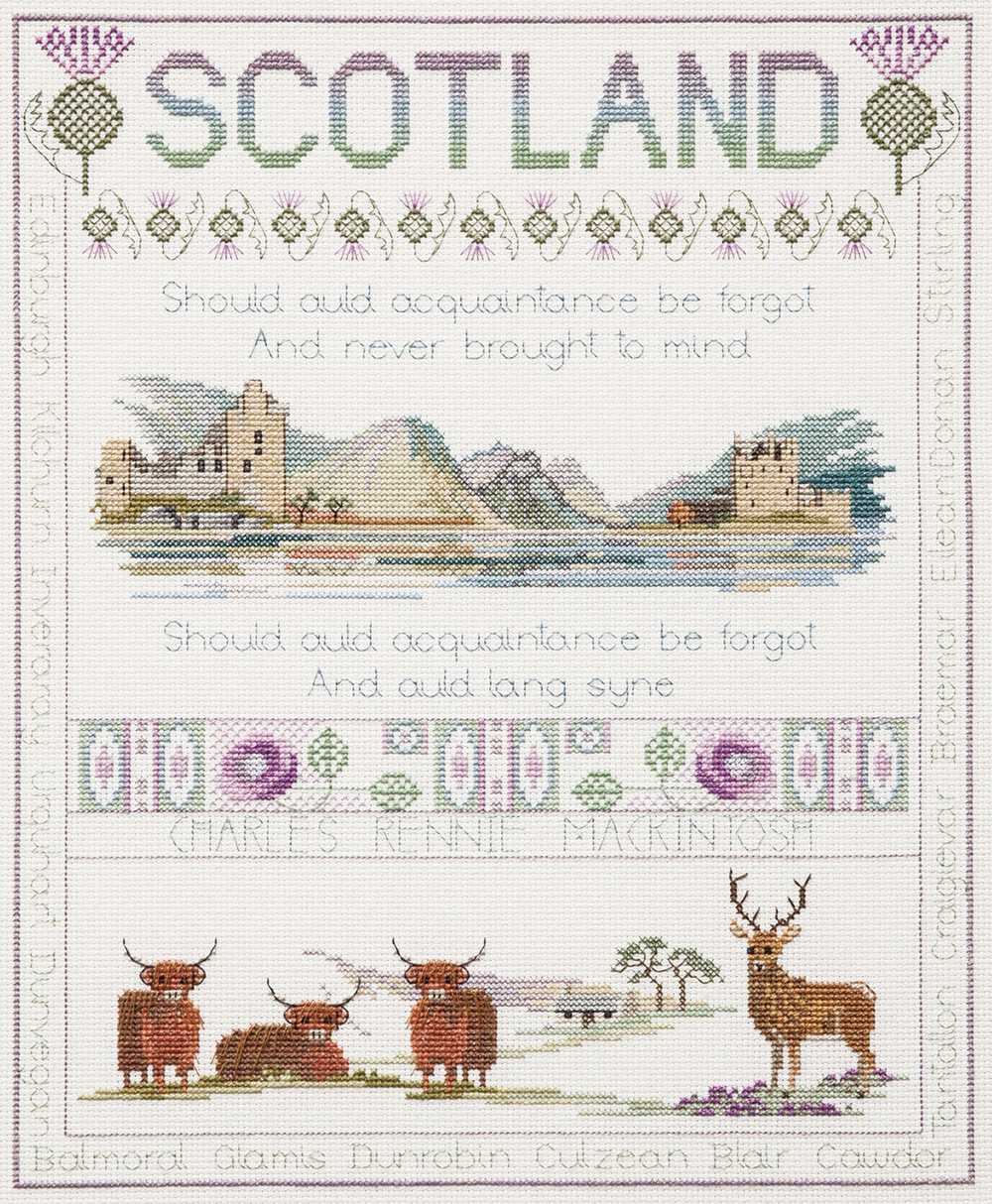 Scotland Sampler Cross Stitch Kit From Derwentwater Designs