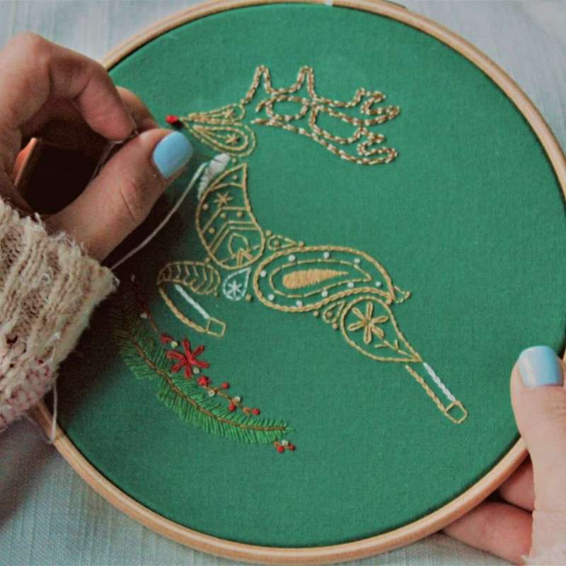 Christmas Reindeer Kit ~ Paraffle Embroidery