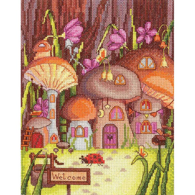 Mushrooms Houses Cross Stitch Kit - Andriana