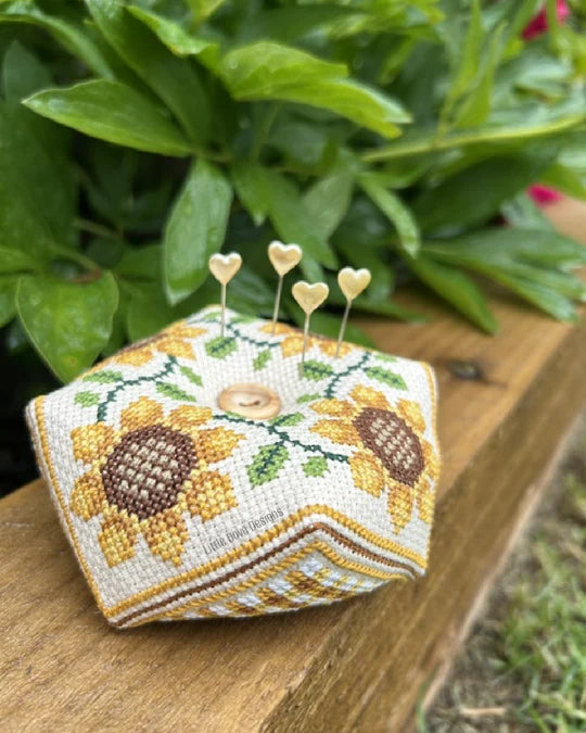 Little Dove Designs Cross Stitch Biscornu Kit - Sunflower