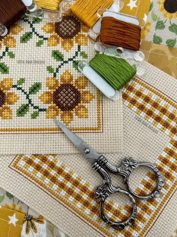 Little Dove Designs Cross Stitch Biscornu Kit - Sunflower