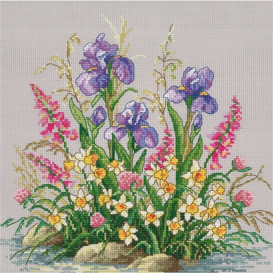 Alpine Irises Cross Stitch Kit ~ VDV