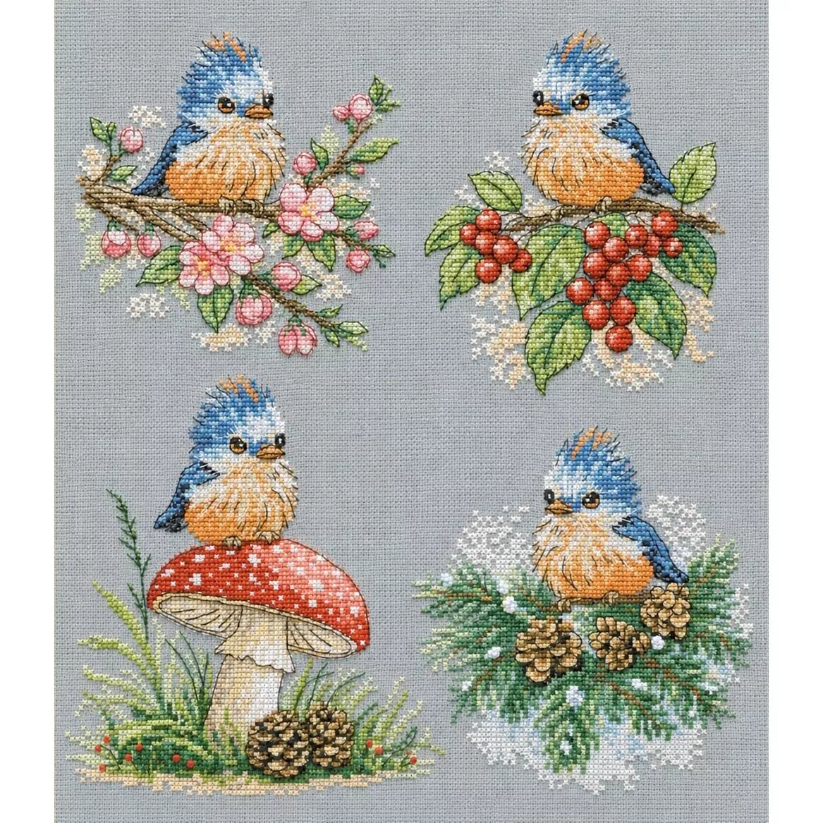 Baby Birds Seasons Cross Stitch Kit ~ VDV