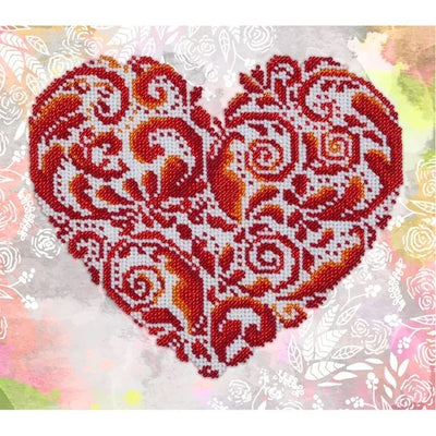 Heart Shaped Lace Beaded Embroidery Kit ~ VDV