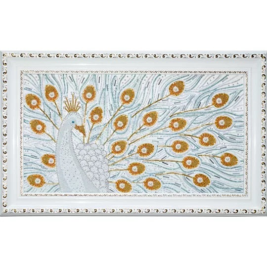 White Peacock Beaded Embroidery Kit ~ VDV