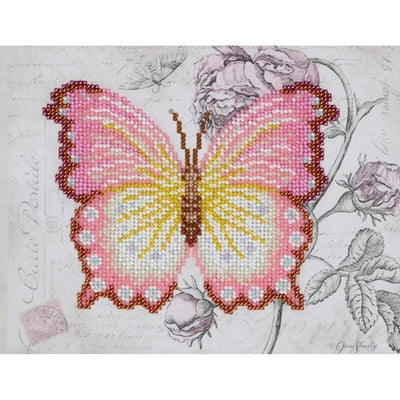 Butterfly Pink Beaded Embroidery Kit ~ VDV