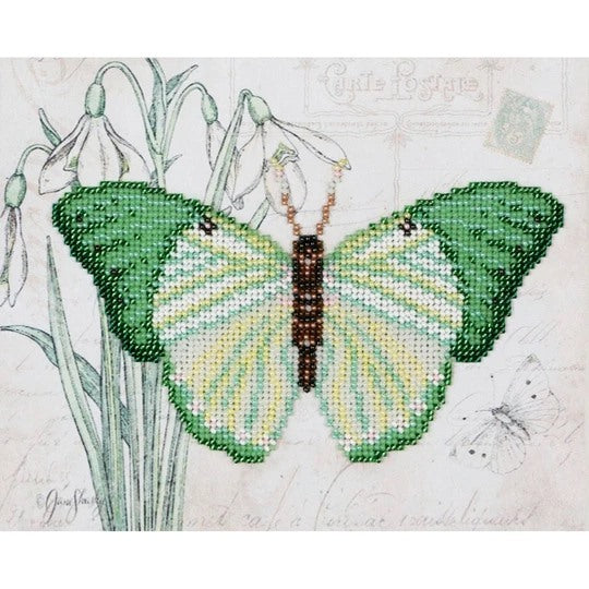 Butterfly Green Beaded Embroidery Kit ~ VDV