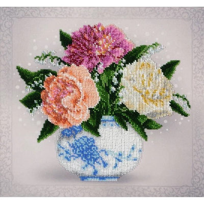 Floral Sketch Carnations Beaded Embroidery Kit ~ VDV