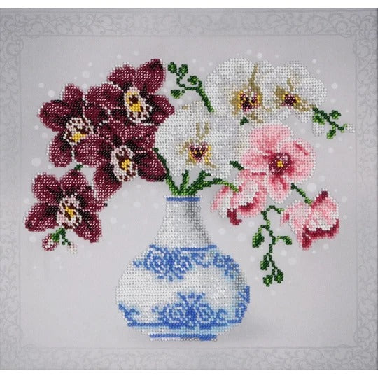 Floral Sketch Orchids Beaded Embroidery Kit ~ VDV