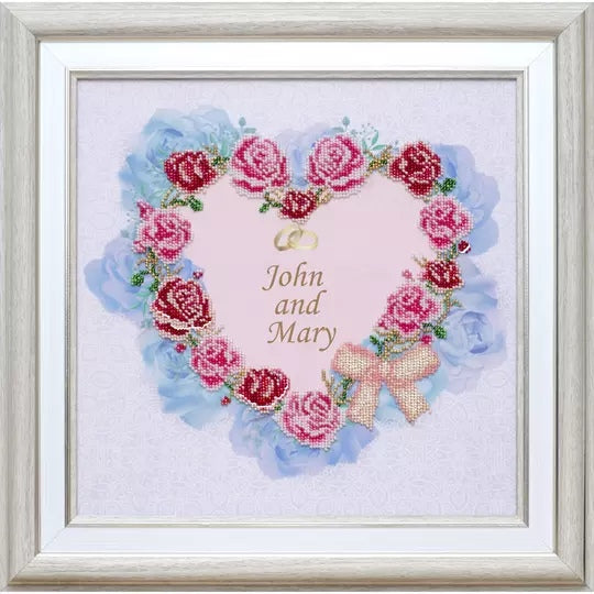 Wedding Heart Beaded Embroidery Kit ~ VDV