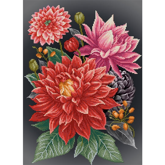Dahlias Beaded Embroidery Kit ~ VDV