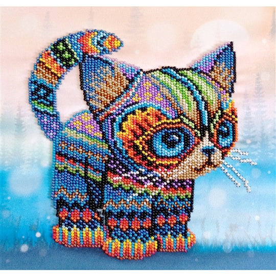 Colourful Kitten Beaded Embroidery Kit ~ VDV