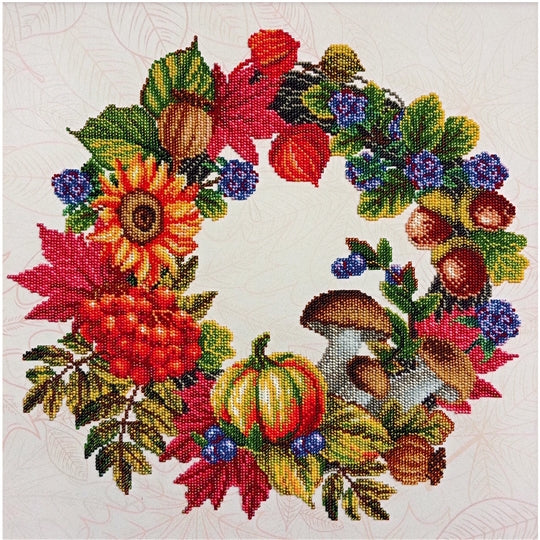 Autumn Wreath Beaded Embroidery Kit ~ VDV