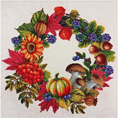 Autumn Wreath Beaded Embroidery Kit ~ VDV