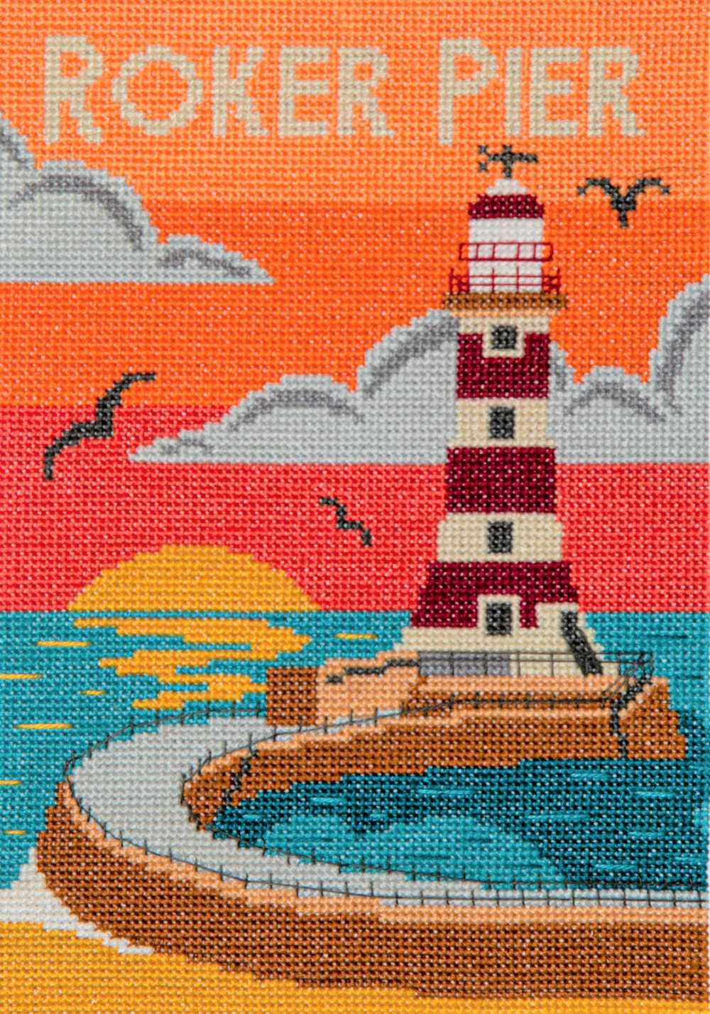 Sunrise at Roker Cross Stitch Kit - Trouvaille Stitch Kits