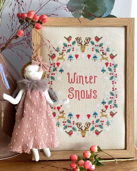 Winter Snows Cross Stitch Kit Historical Sampler Co