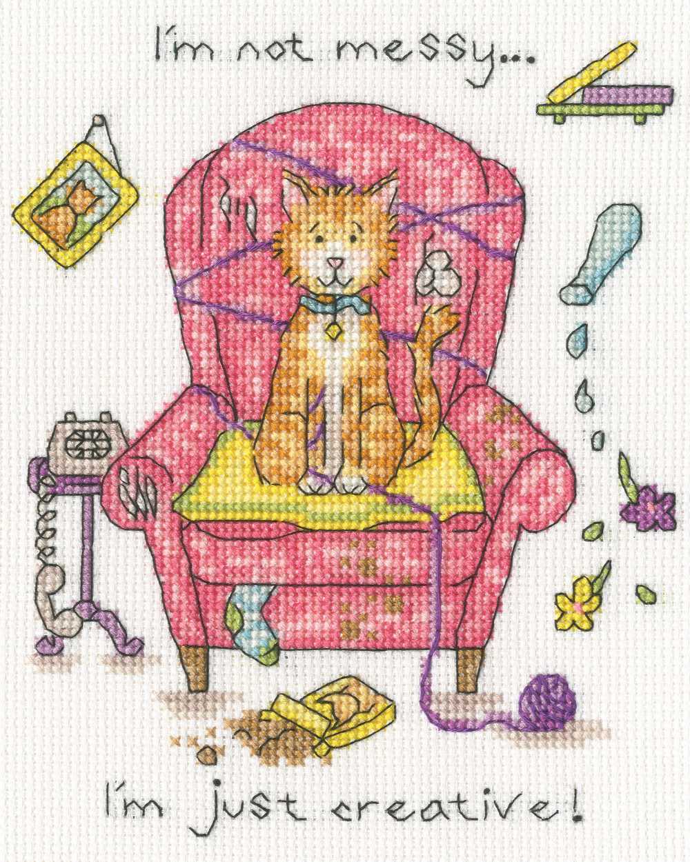Crafty Cat Cross Stitch Kit ~ Bothy Threads