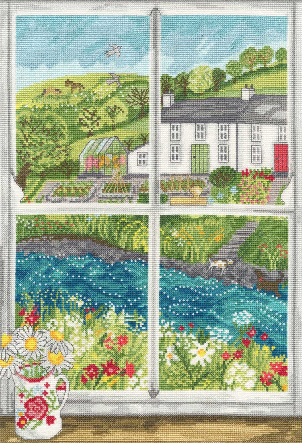 Daisy Window Cross Stitch Kit ~ Bothy Threads