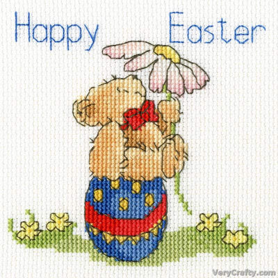 Easter Teddy Counted Cross Stitch Kit  Bothy Threads Greetings Card