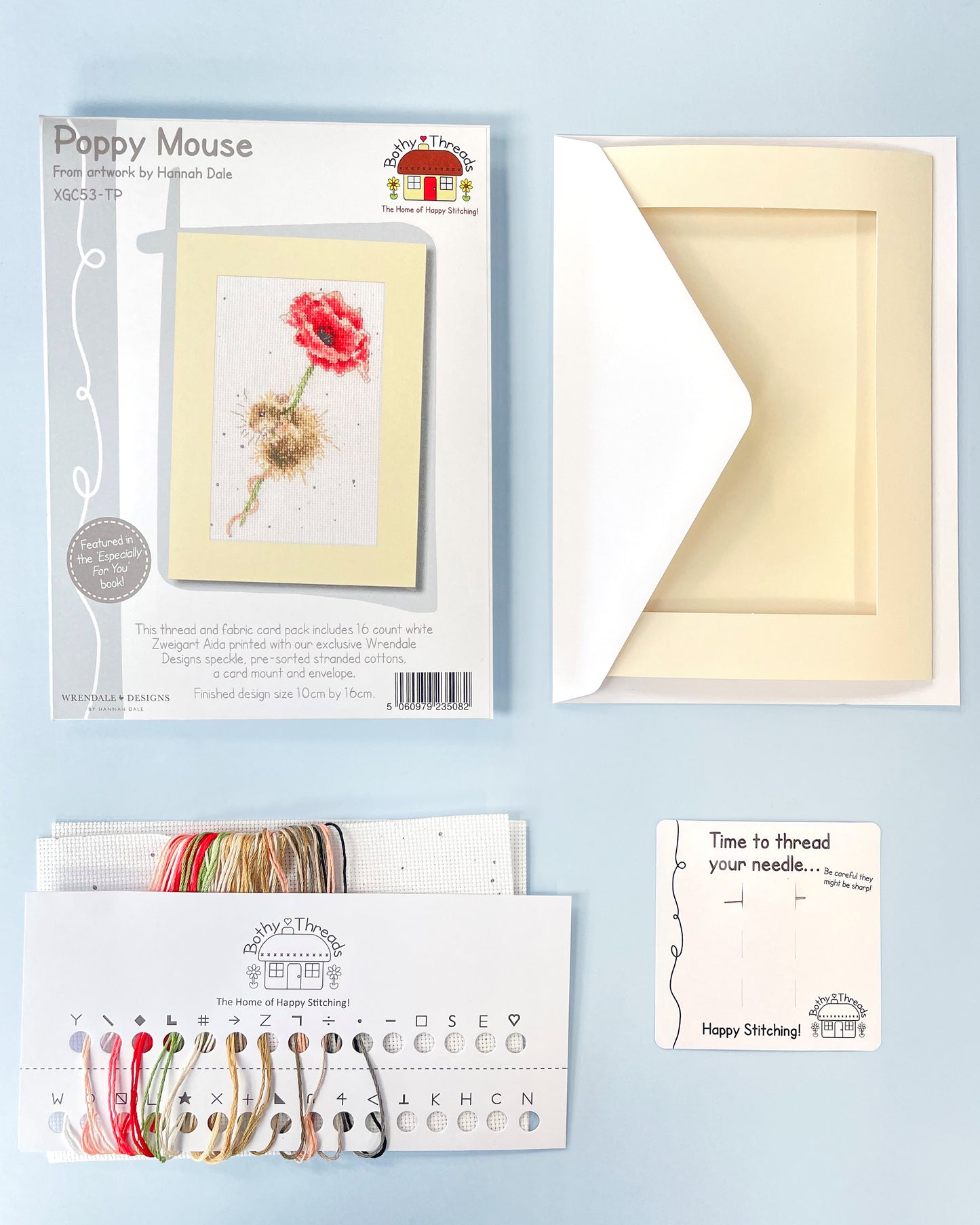 Poppy Mouse Thread & Fabric/ Card Kit ~ Bothy Threads