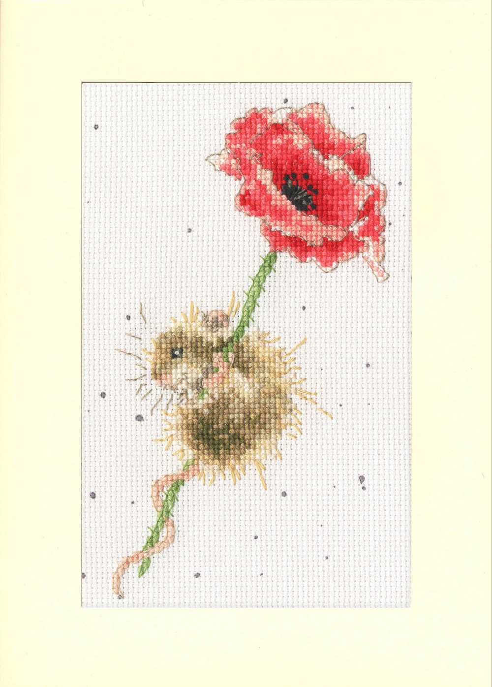 Poppy Mouse Thread & Fabric/ Card Kit ~ Bothy Threads