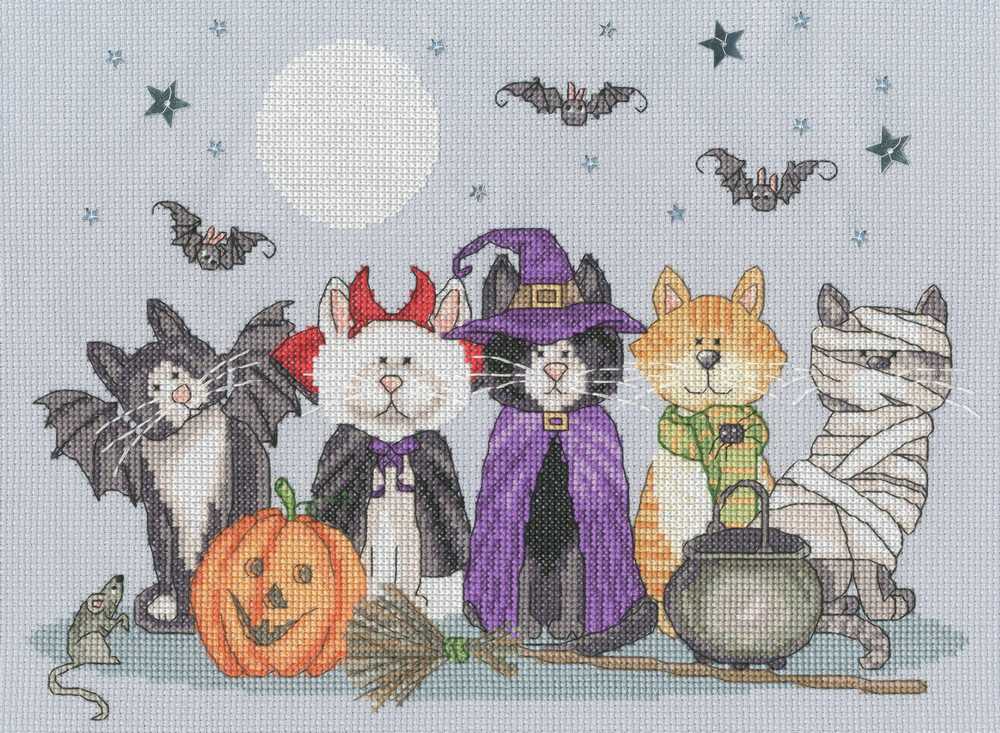 Fiendish Felines Cross Stitch Kit ~ Bothy Threads