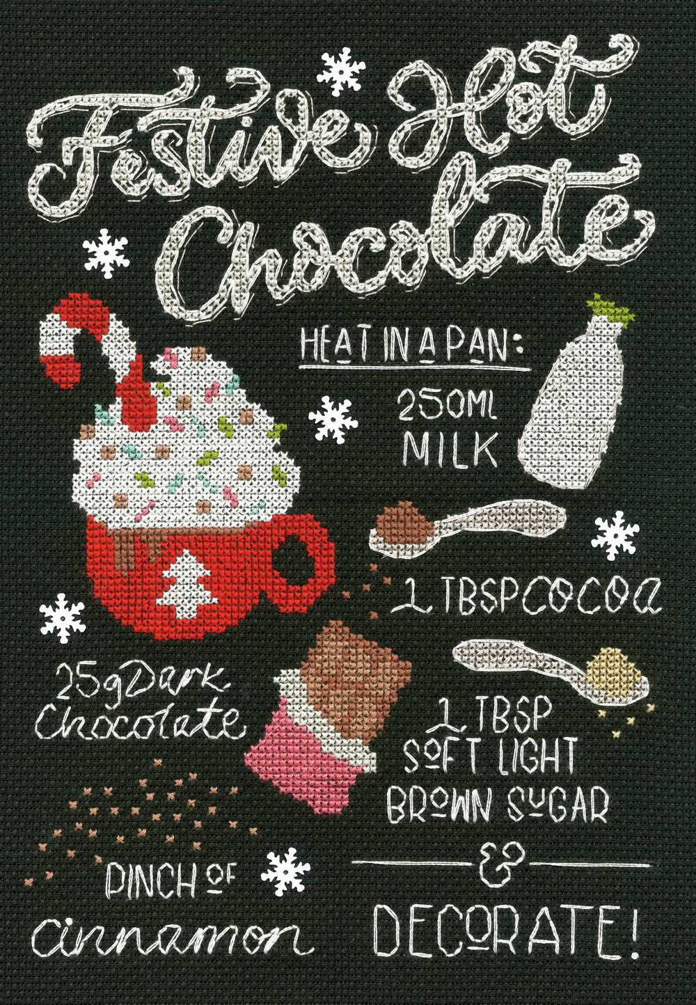 Festive Hot Chocolate Cross Stitch Kit ~ Bothy Threads