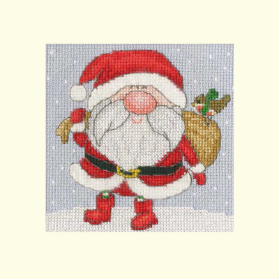 Jolly Santa Card Cross Stitch Kit ~ Bothy Threads