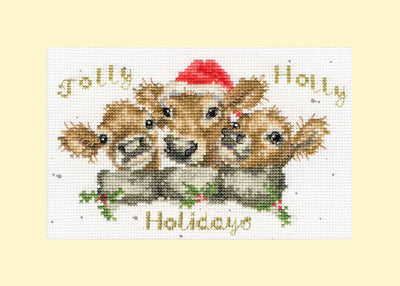 Jolly Holly Card Cross Stitch Kit ~ Bothy Threads