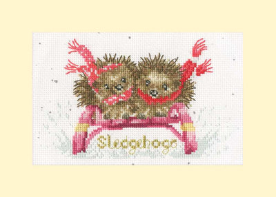 Sledgehogs Card Cross Stitch Kit ~ Bothy Threads