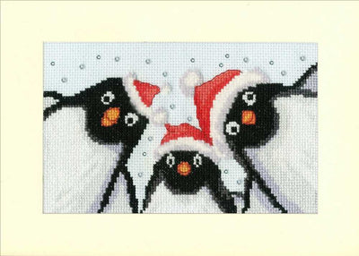 Penguin Selfie Card Cross Stitch Kit ~ Bothy Threads