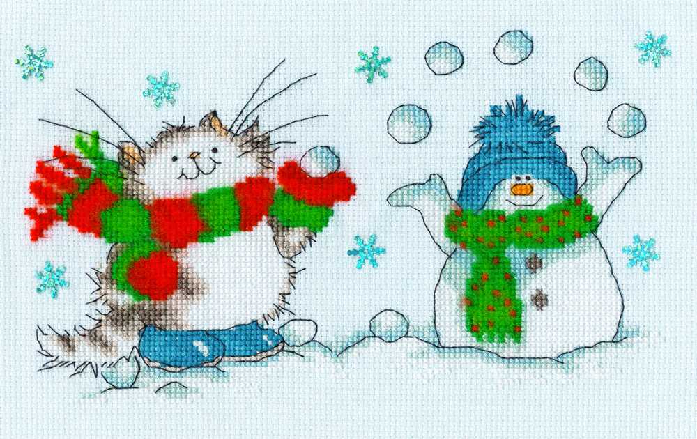 It's Snow Fun Without You Cross Stitch Kit ~ Bothy Threads