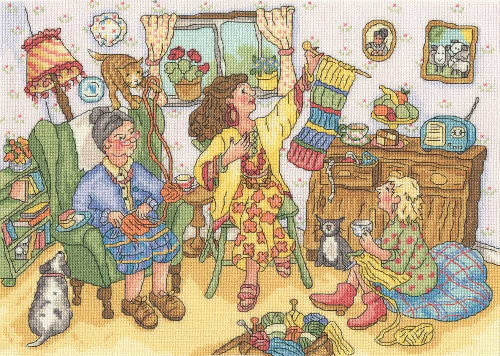 Knit And Natter Cross Stitch Kit ~ Bothy Threads