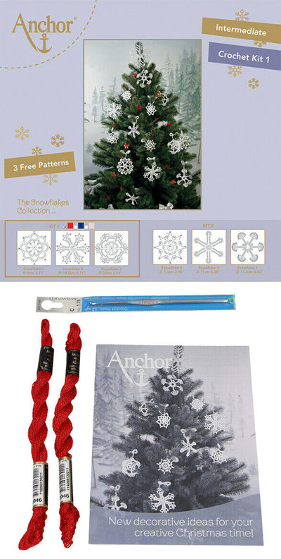 The Snowflakes Collection Crochet Kit 1 Christmas Red