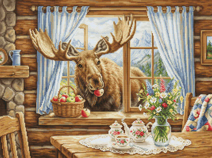 Unexpected Cabin Guest Cross Stitch Kit ~ Luca S GOLD