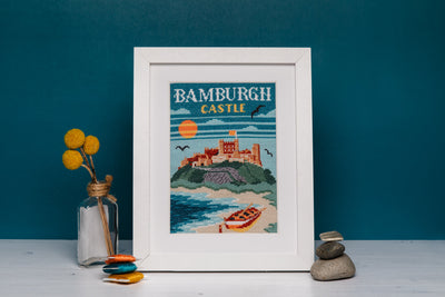 Beach at Bamburgh Cross Stitch Kit - Trouvaille Stitch Kits