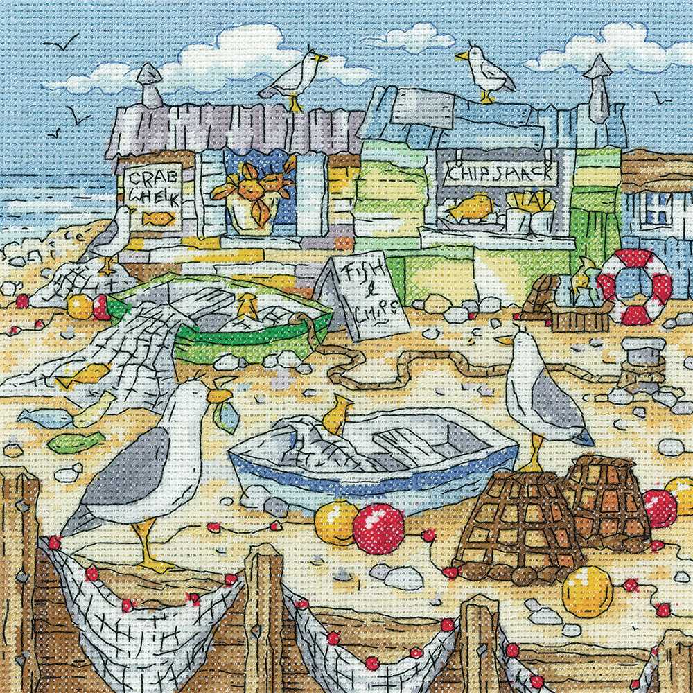 Chip Shack  Cross Stitch Kit Heritage Crafts (Evenweave) SALE