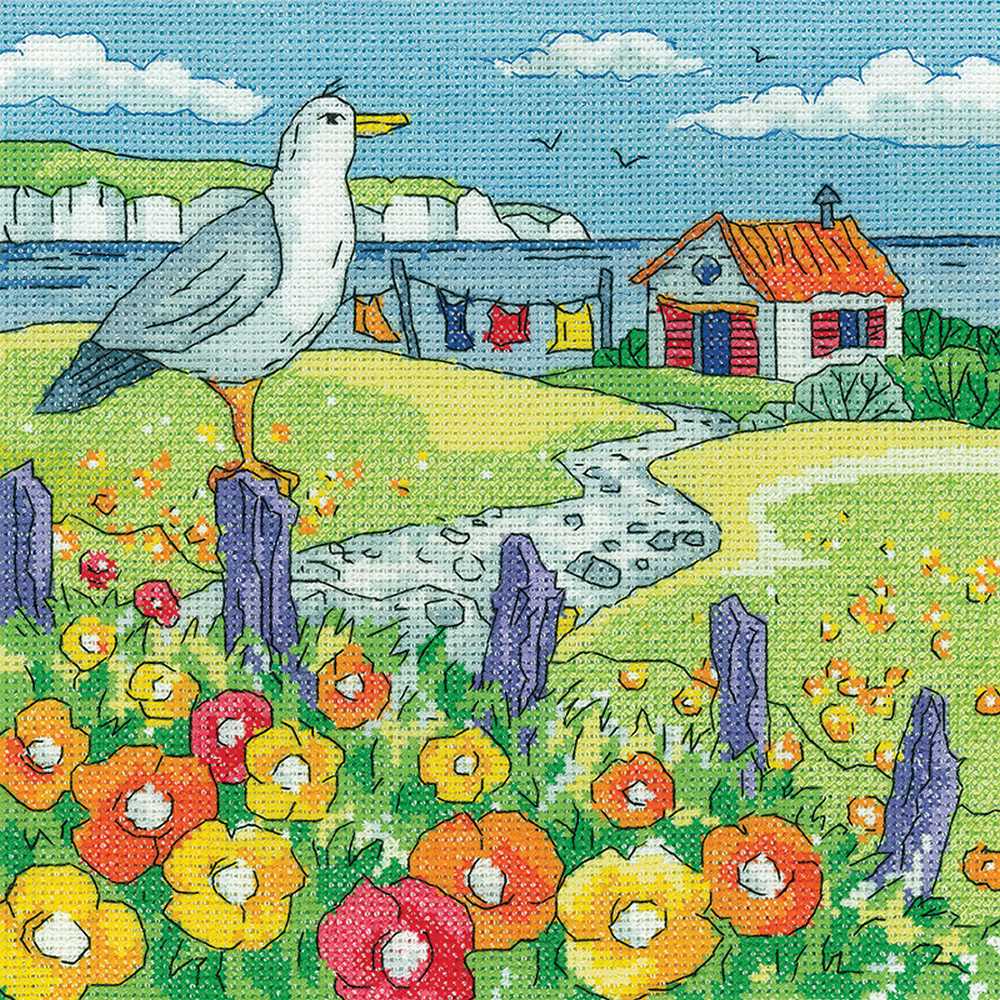 Poppy Shore  Cross Stitch Kit Heritage Crafts (Evenweave)