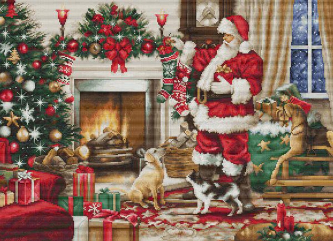 Santa Interior Cross Stitch Kit ~ Luca S