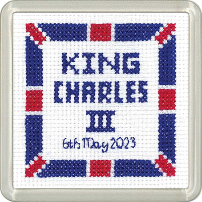 King Charles Coaster  Cross Stitch Coaster Kit Heritage Crafts