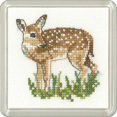 Fawn   Cross Stitch Coaster Kit Heritage Crafts